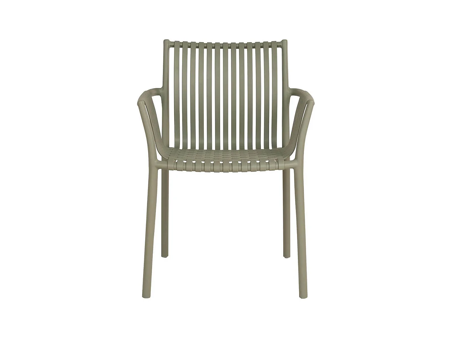 STOLY - Lot de 2 Fauteuils de Table de Jardin en Polypropylène Laqué Vert