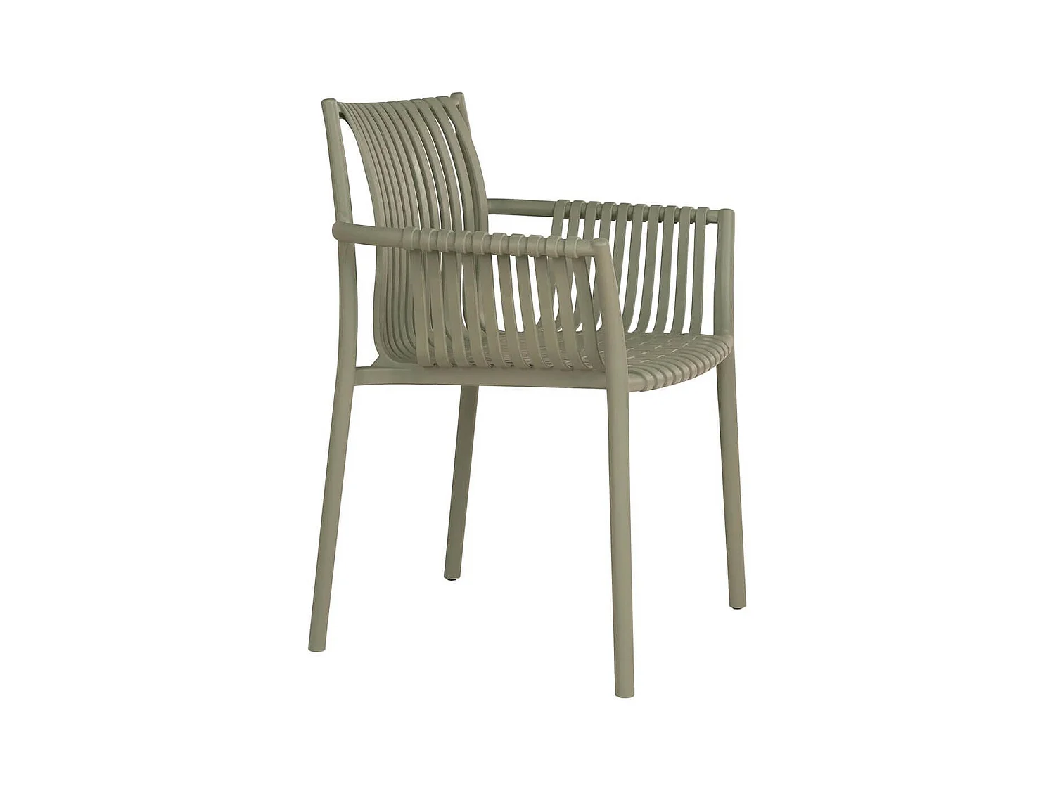 STOLY - Lot de 2 Fauteuils de Table de Jardin en Polypropylène Laqué Vert