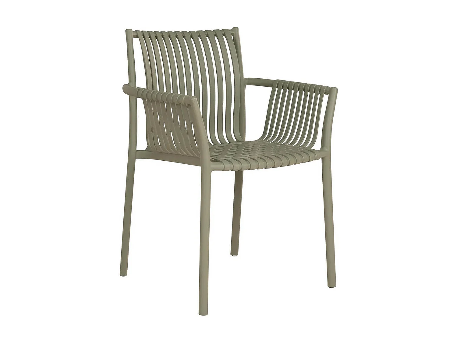 STOLY - Lot de 2 Fauteuils de Table de Jardin en Polypropylène Laqué Vert
