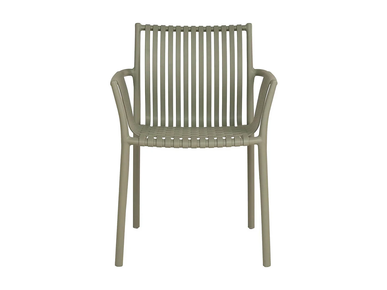 STOLY - Lot de 2 Fauteuils de Table de Jardin en Polypropylène Laqué Vert