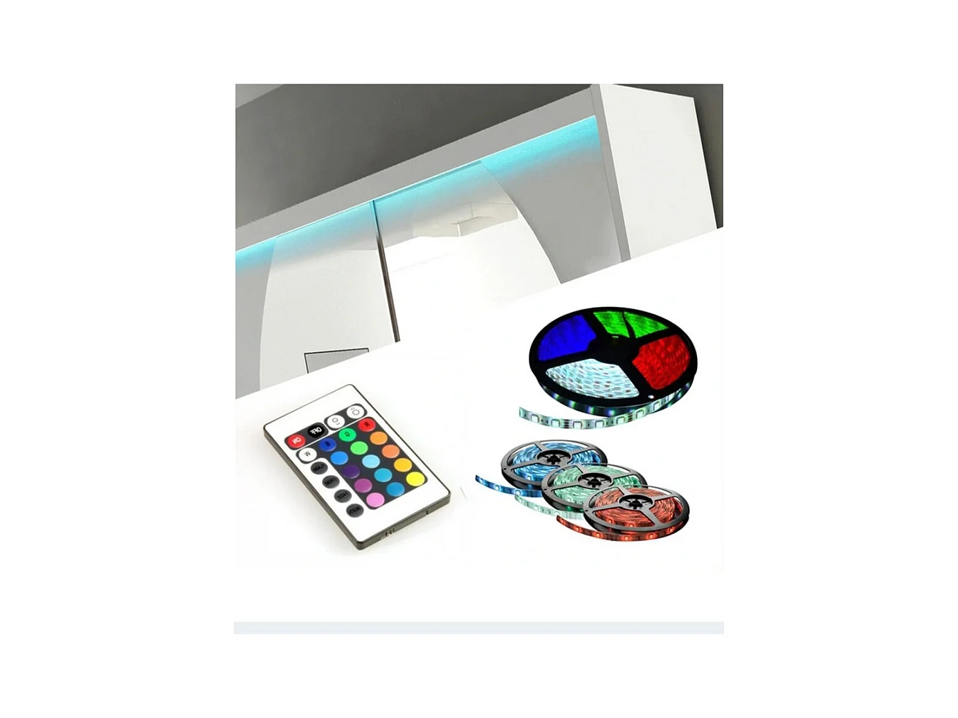 Armoire Moreno (150cm)/portes coulissantes/miroir/LED/Noir