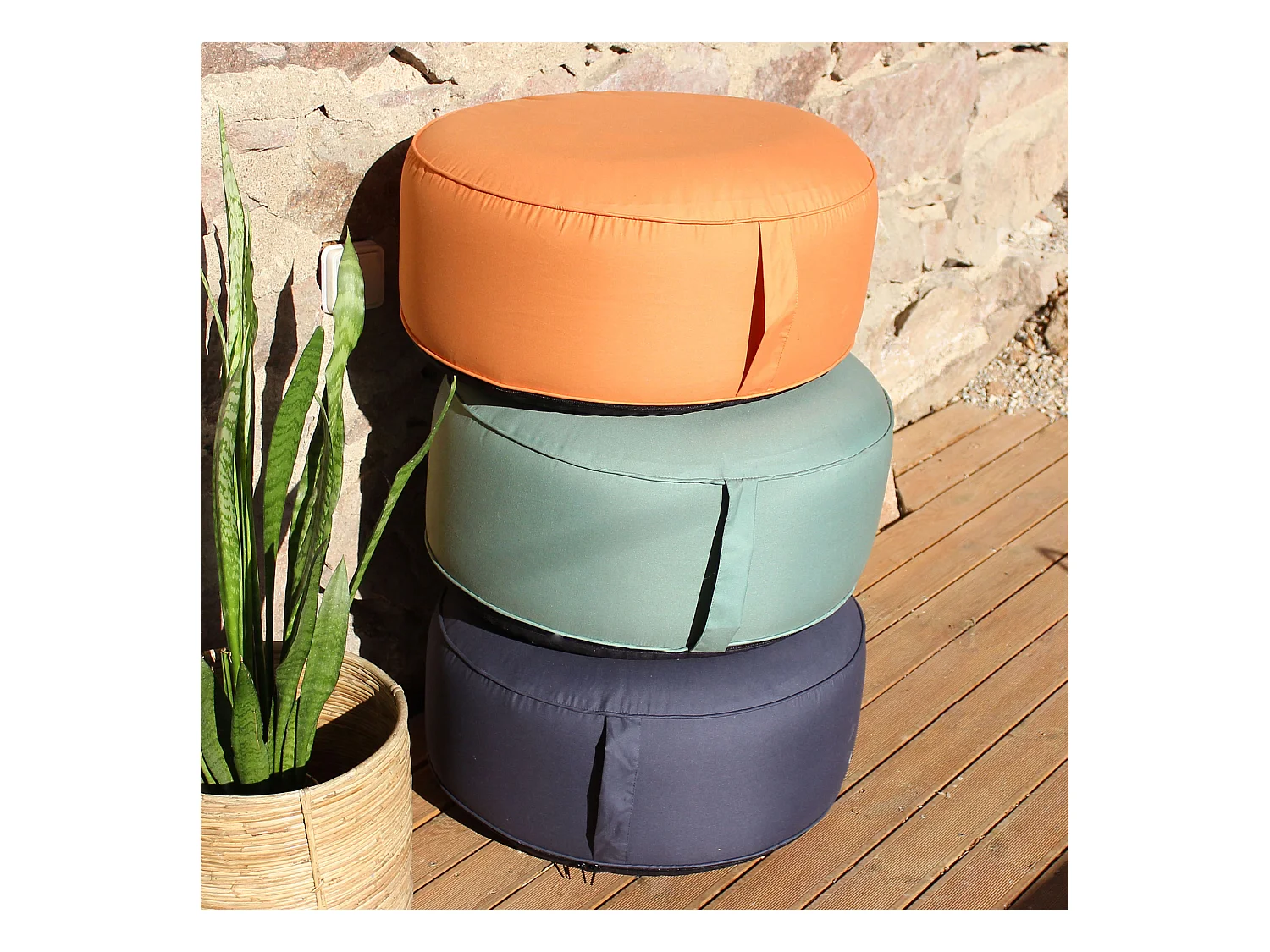 Pouf d'Extérieur Gonflable "Bornéo" 55cm Gris Foncé