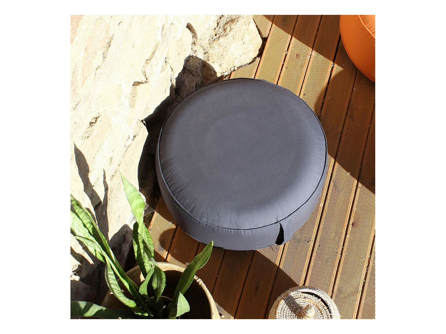 Pouf d'Extérieur Gonflable "Bornéo" 55cm Gris Foncé