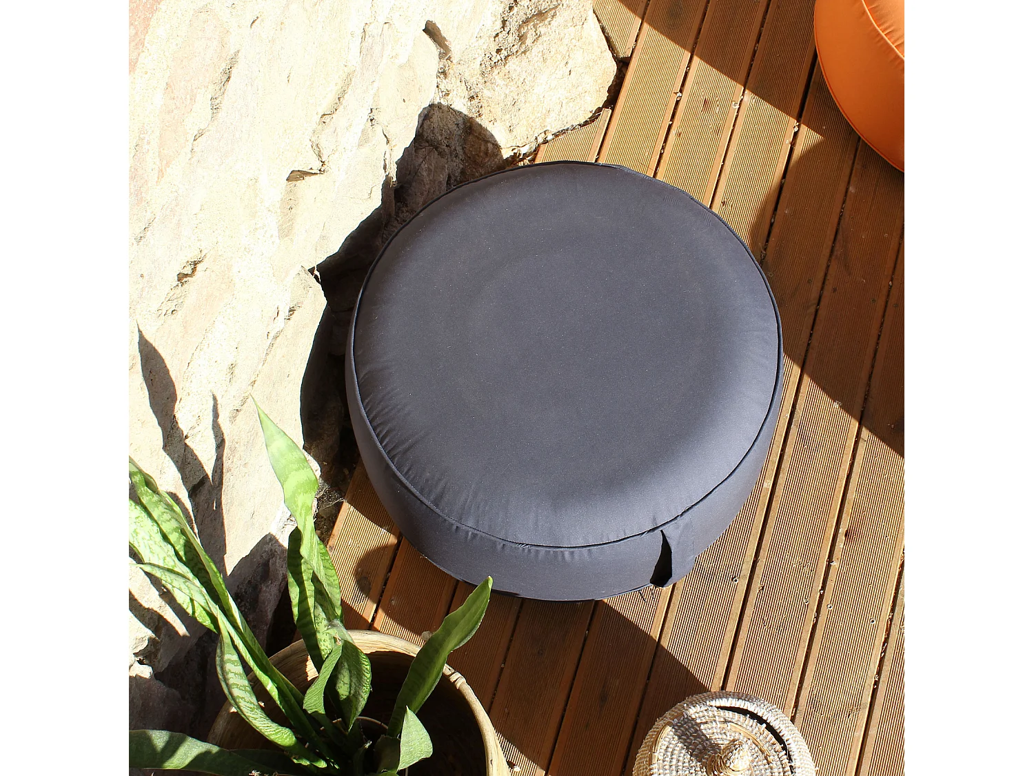 Pouf d'Extérieur Gonflable "Bornéo" 55cm Gris Foncé