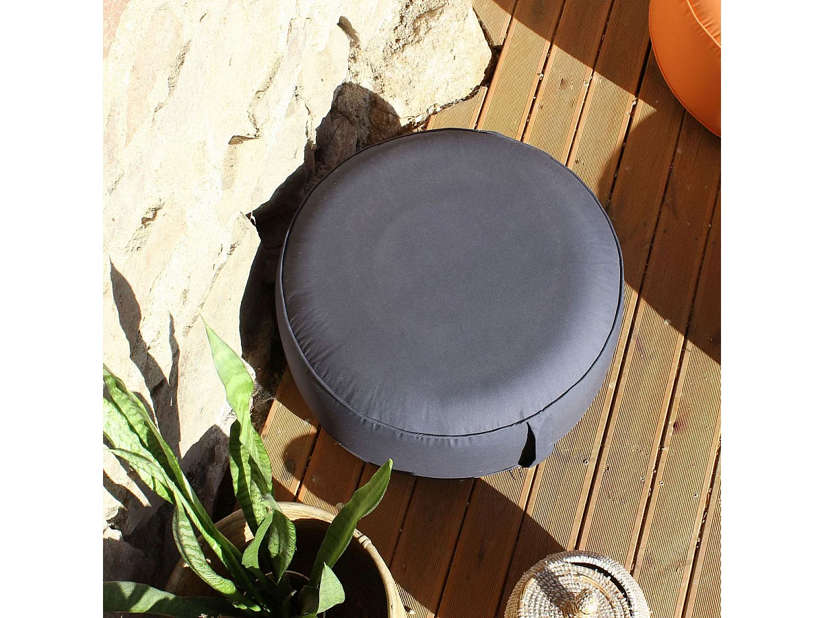 Pouf d'Extérieur Gonflable "Bornéo" 55cm Gris Foncé