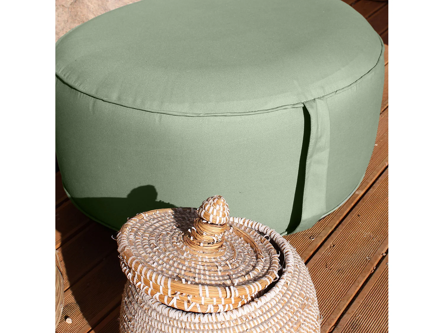 Pouf d'Extérieur Gonflable "Bornéo" 55cm Vert Argile
