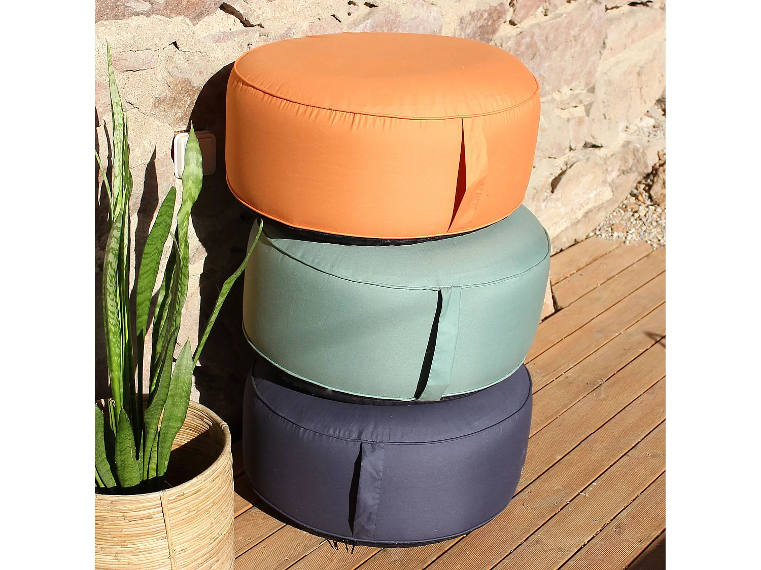 Pouf d'Extérieur Gonflable "Bornéo" 55cm Cognac