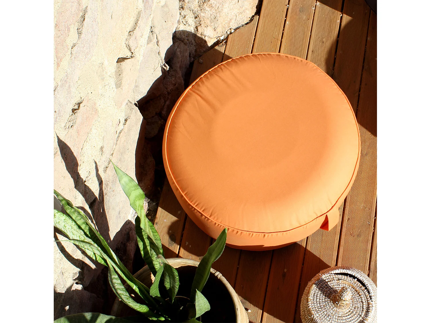 Pouf d'Extérieur Gonflable "Bornéo" 55cm Cognac