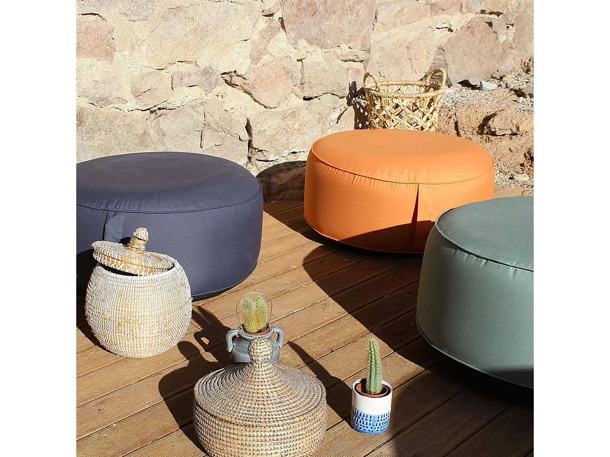 Pouf d'Extérieur Gonflable "Bornéo" 55cm Cognac