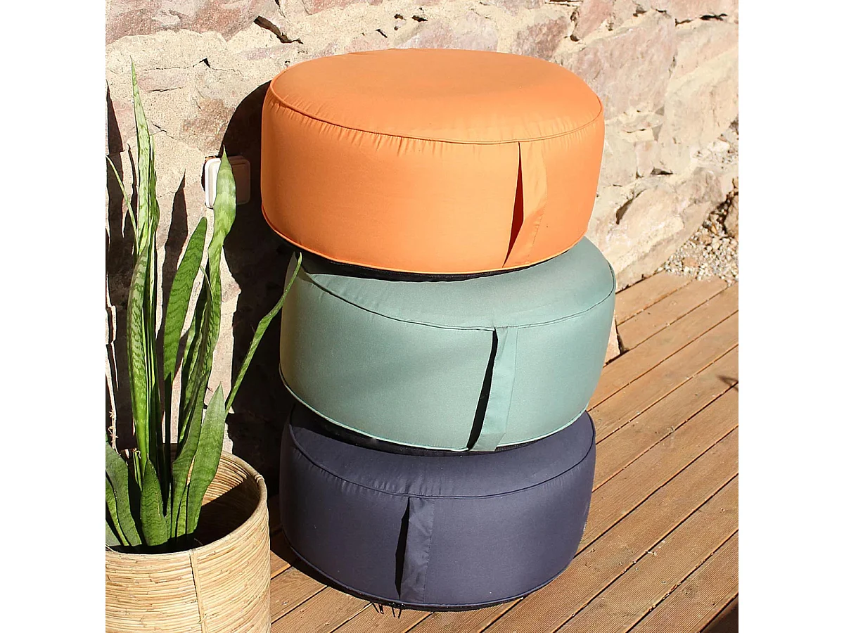 Pouf d'Extérieur Gonflable "Bornéo" 55cm Cognac