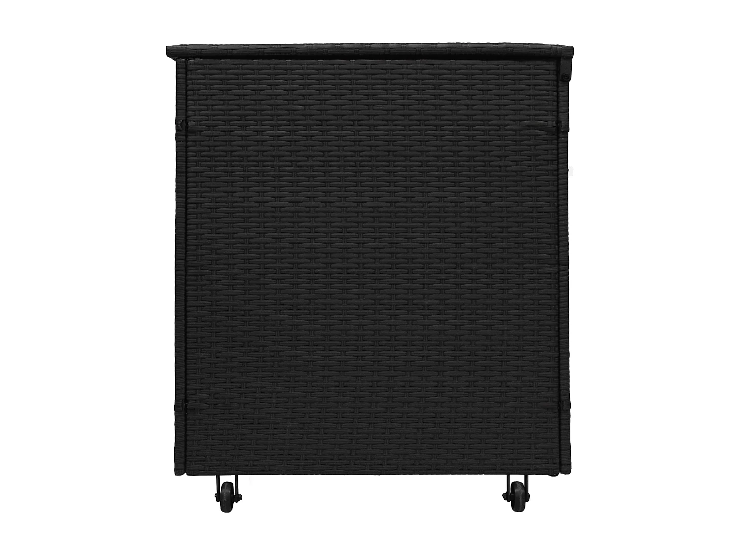 Aluminium Tuinmeubel Set 4-Delig Houteffect Rotan Opbergbox Zwart 582L