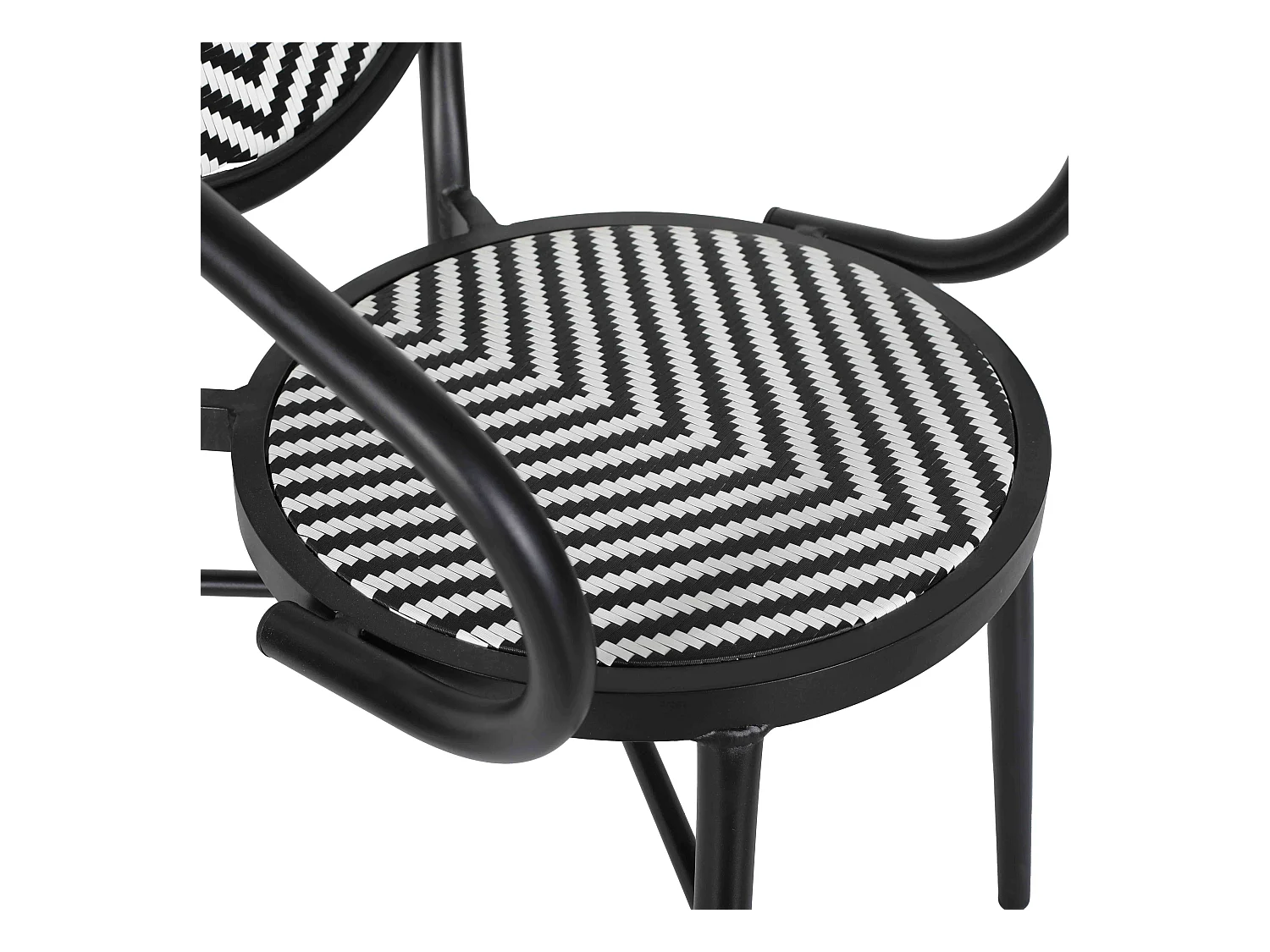 Chaise de terrasse style bistrot parisien en aluminium et rotin noir