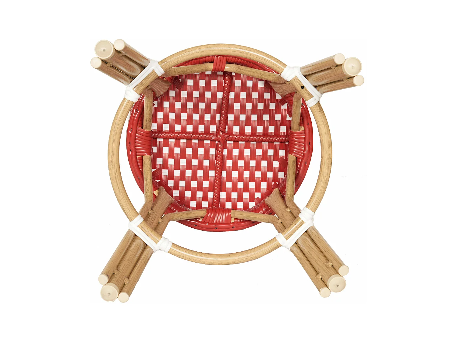 Tuinkruk van aluminium en wit en rood synthetisch rotan