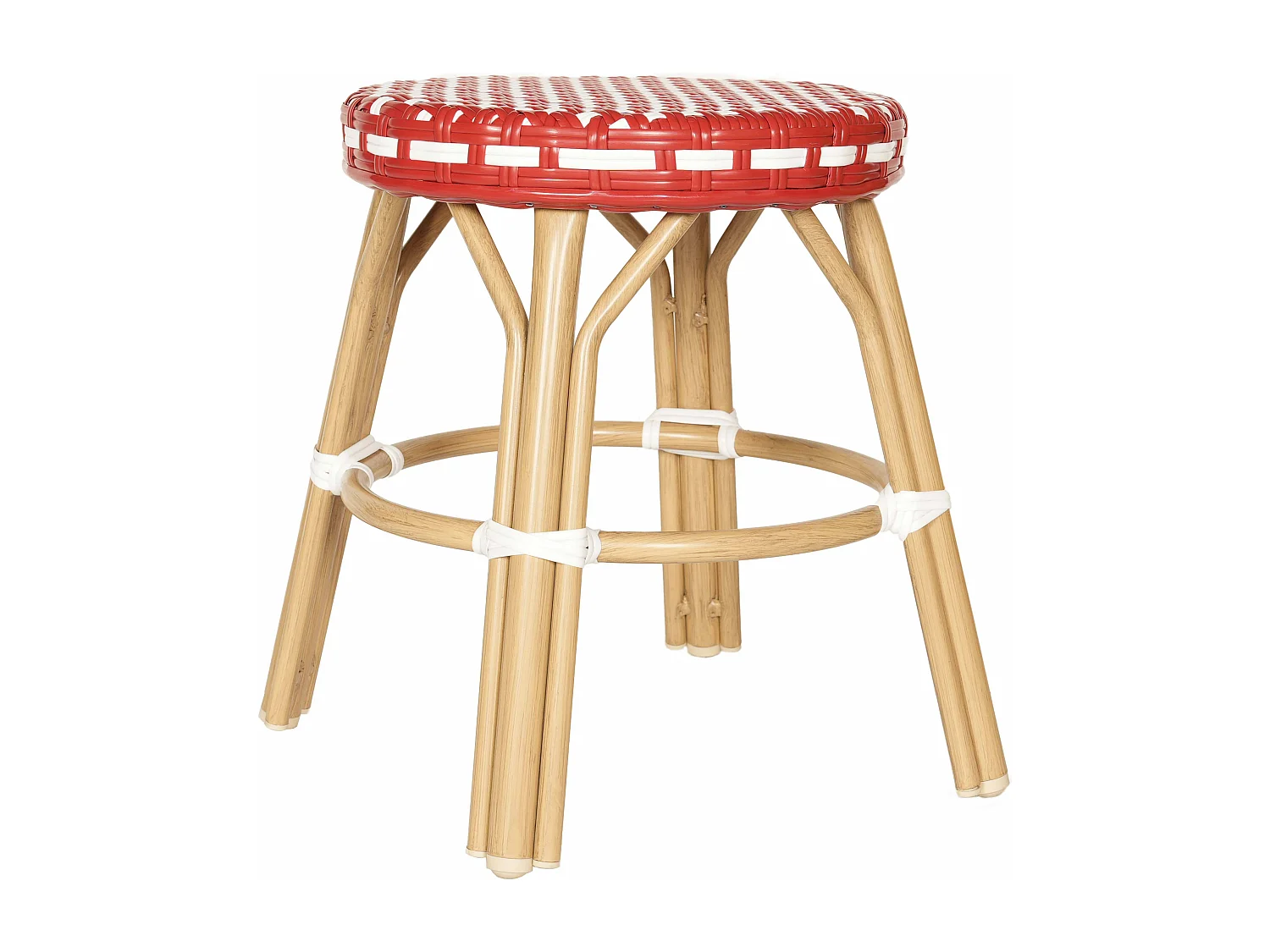 Tuinkruk van aluminium en wit en rood synthetisch rotan