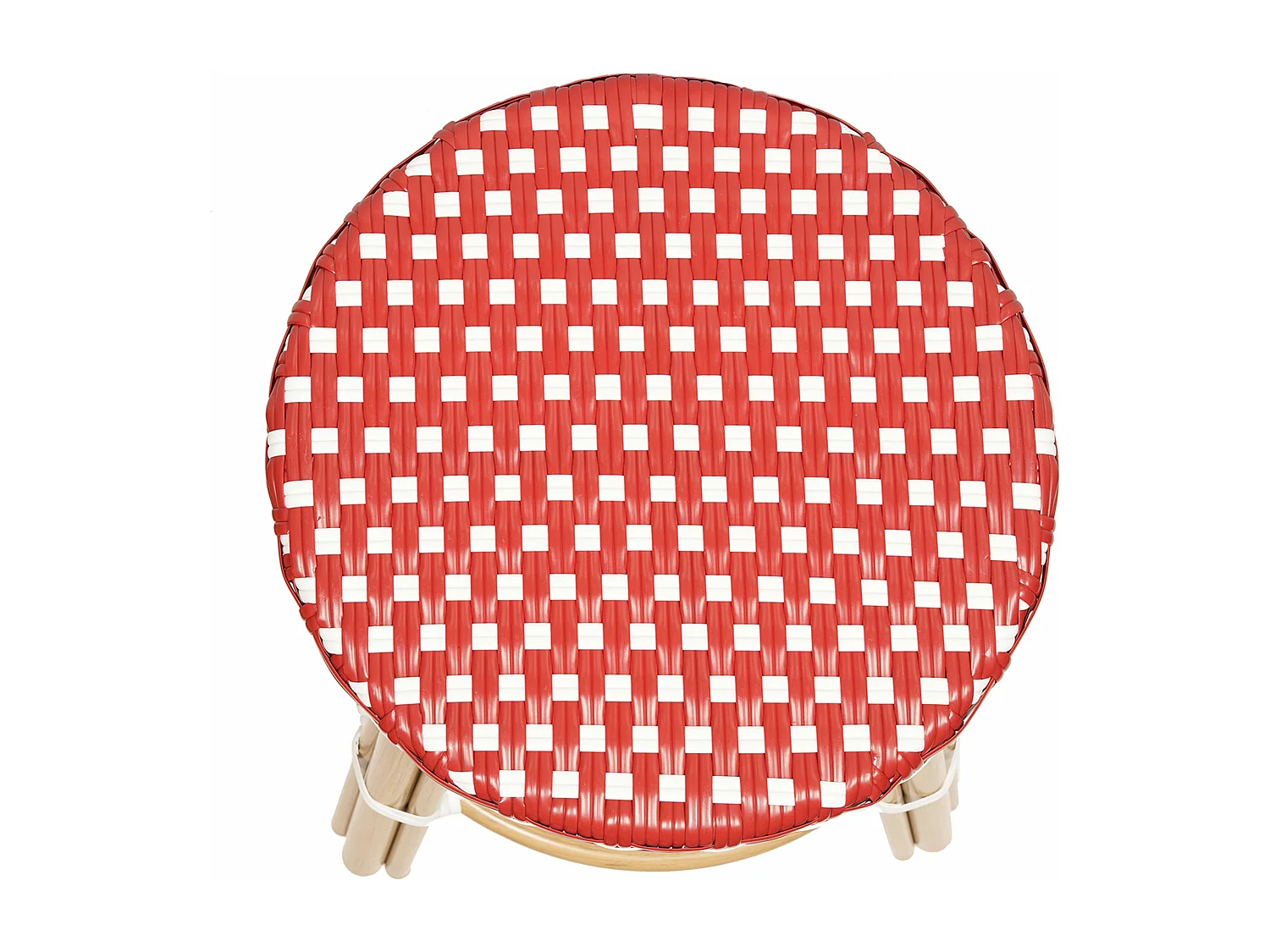 Tuinkruk van aluminium en wit en rood synthetisch rotan