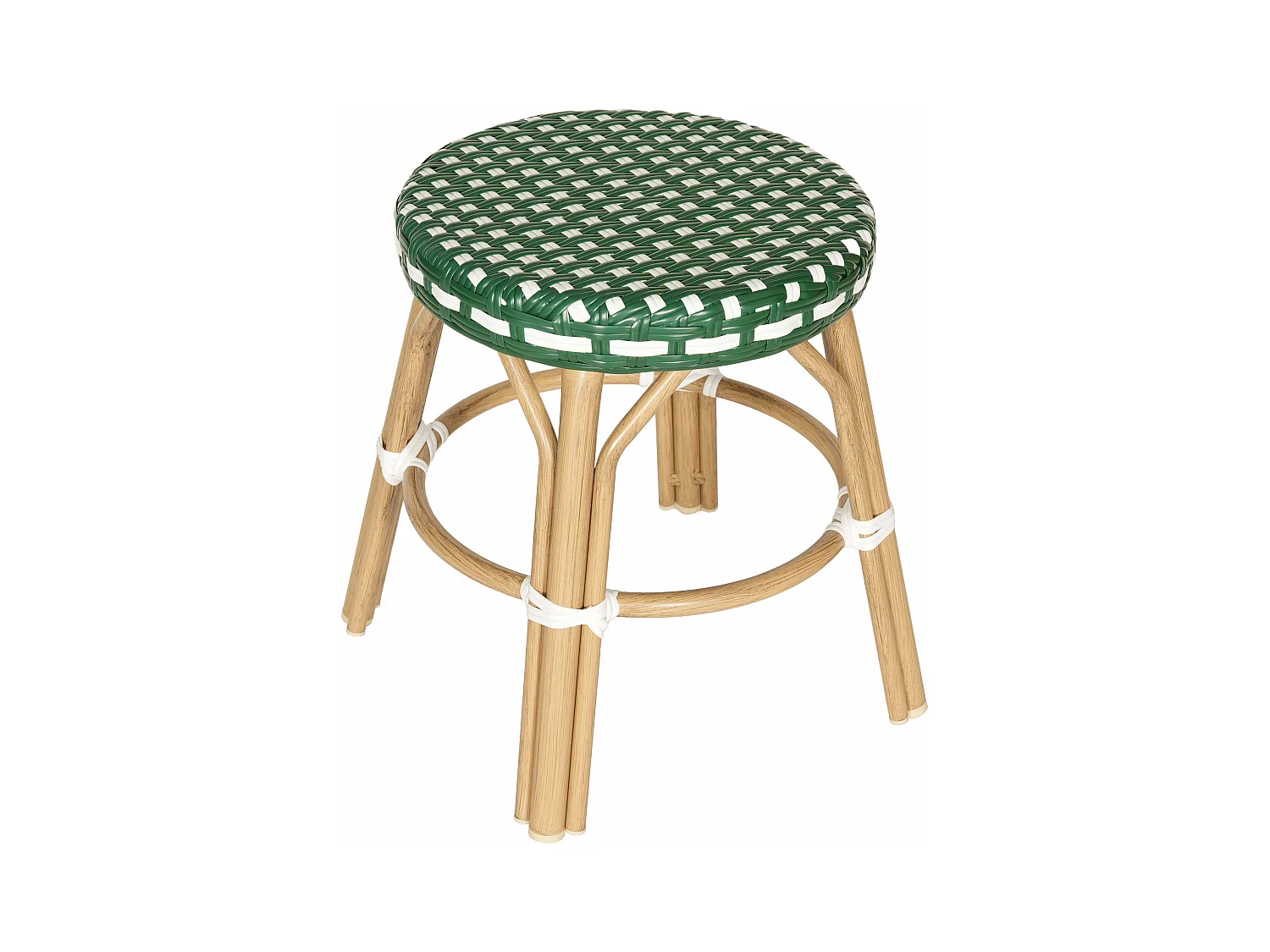 Tuinkruk van aluminium en wit en groen synthetisch rotan