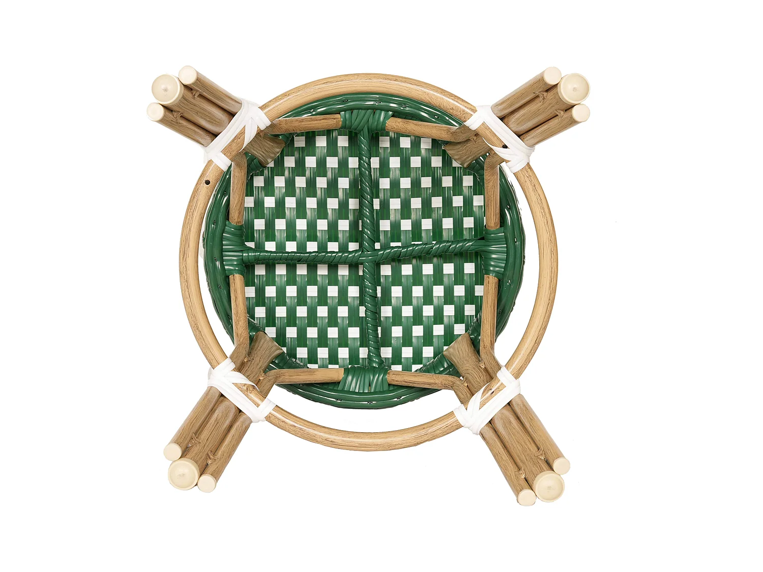 Tuinkruk van aluminium en wit en groen synthetisch rotan