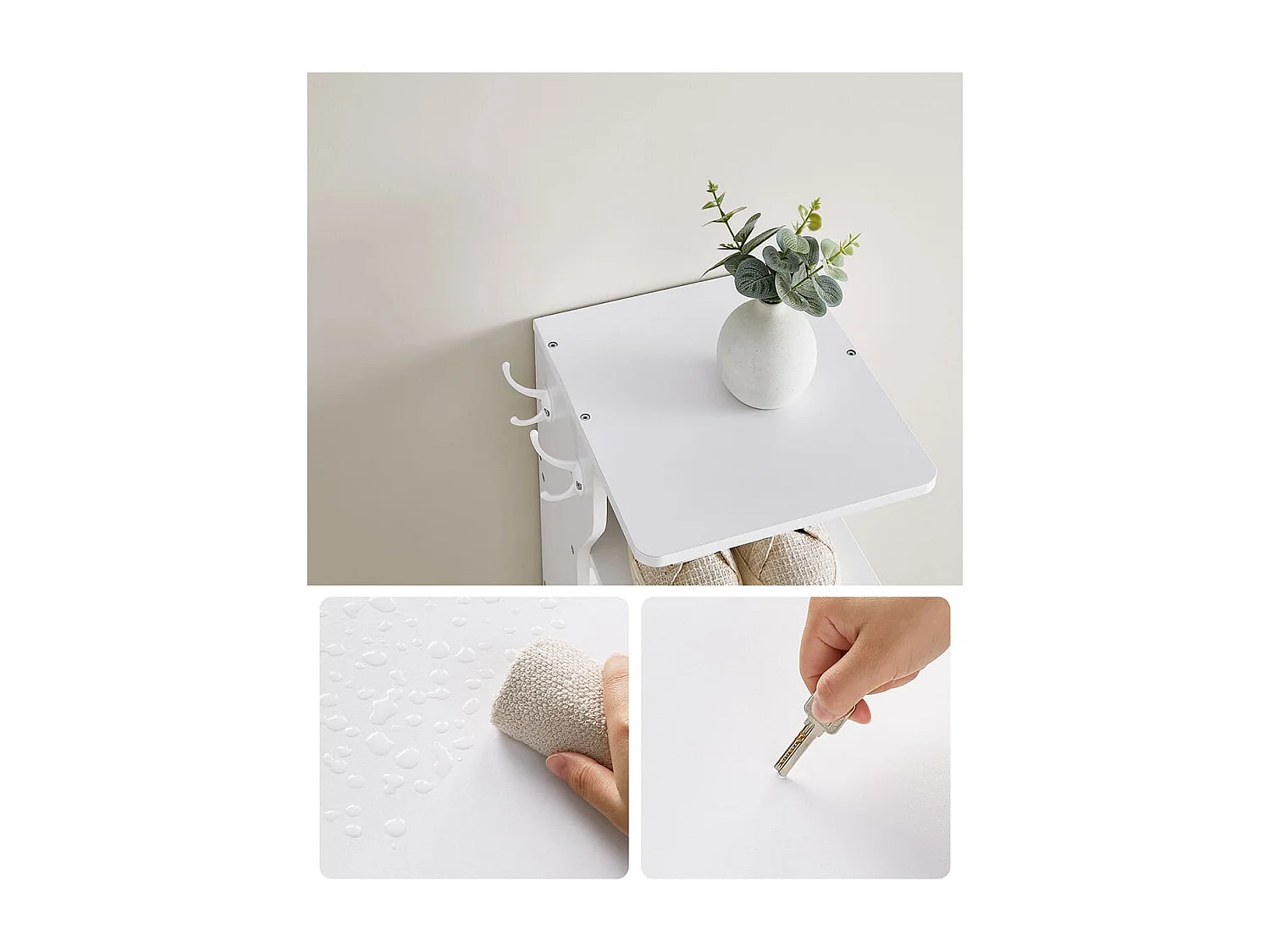 Etagère à chaussures 5 tablettes  blanc - H110,4