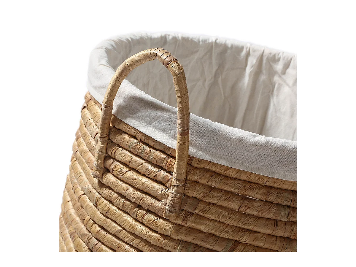 Panier à Linge avec Housse en Tissu et Couvercle - H65 cm