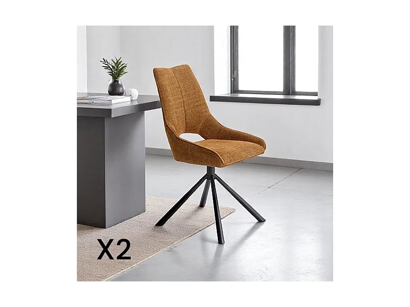 Chaise contemporaine pivotante rouille (lot de 2) LIGURIE