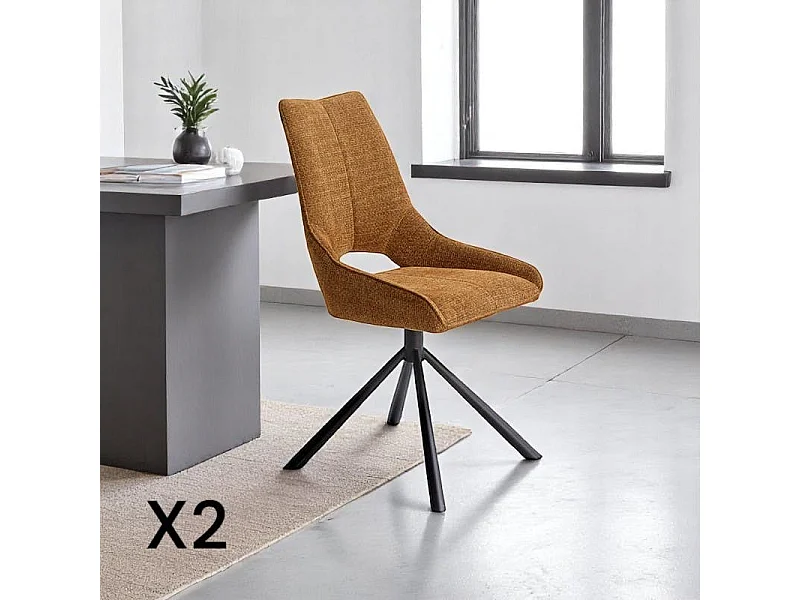 Chaise contemporaine pivotante rouille (lot de 2) LIGURIE