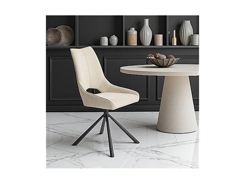 Chaise contemporaine pivotante beige (lot de 2) LIGURIE