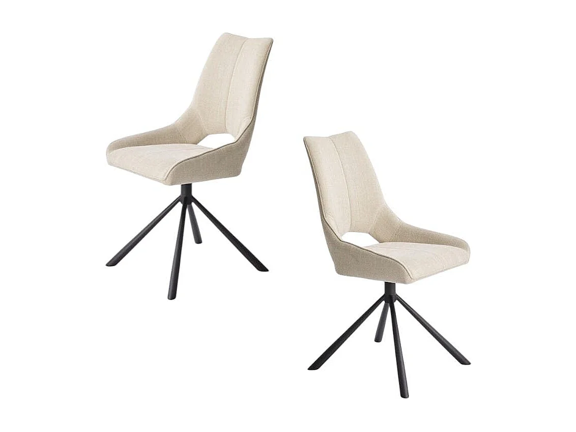 Chaise contemporaine pivotante beige (lot de 2) LIGURIE