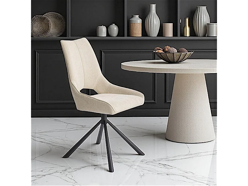 Chaise contemporaine pivotante beige (lot de 2) LIGURIE