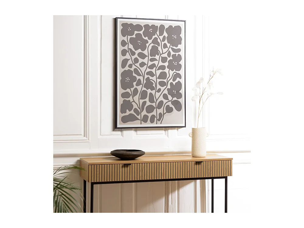 HOMER - Décoration murale D - 63x93cm en papier japonais, cadre noir