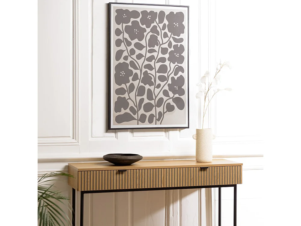 HOMER - Décoration murale D - 63x93cm en papier japonais, cadre noir