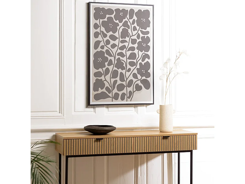 HOMER - Décoration murale D - 63x93cm en papier japonais, cadre noir