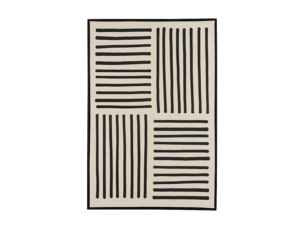 HOMER - Décoration murale A - 83x123cm lignes abstraites, cadre noir