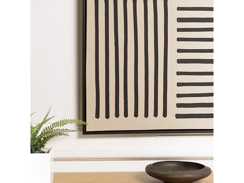 HOMER - Décoration murale A - 83x123cm lignes abstraites, cadre noir