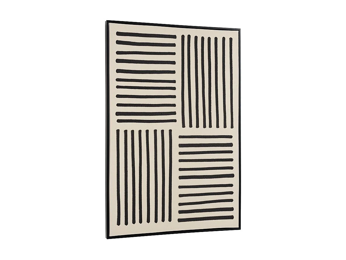 HOMER - Décoration murale A - 83x123cm lignes abstraites, cadre noir