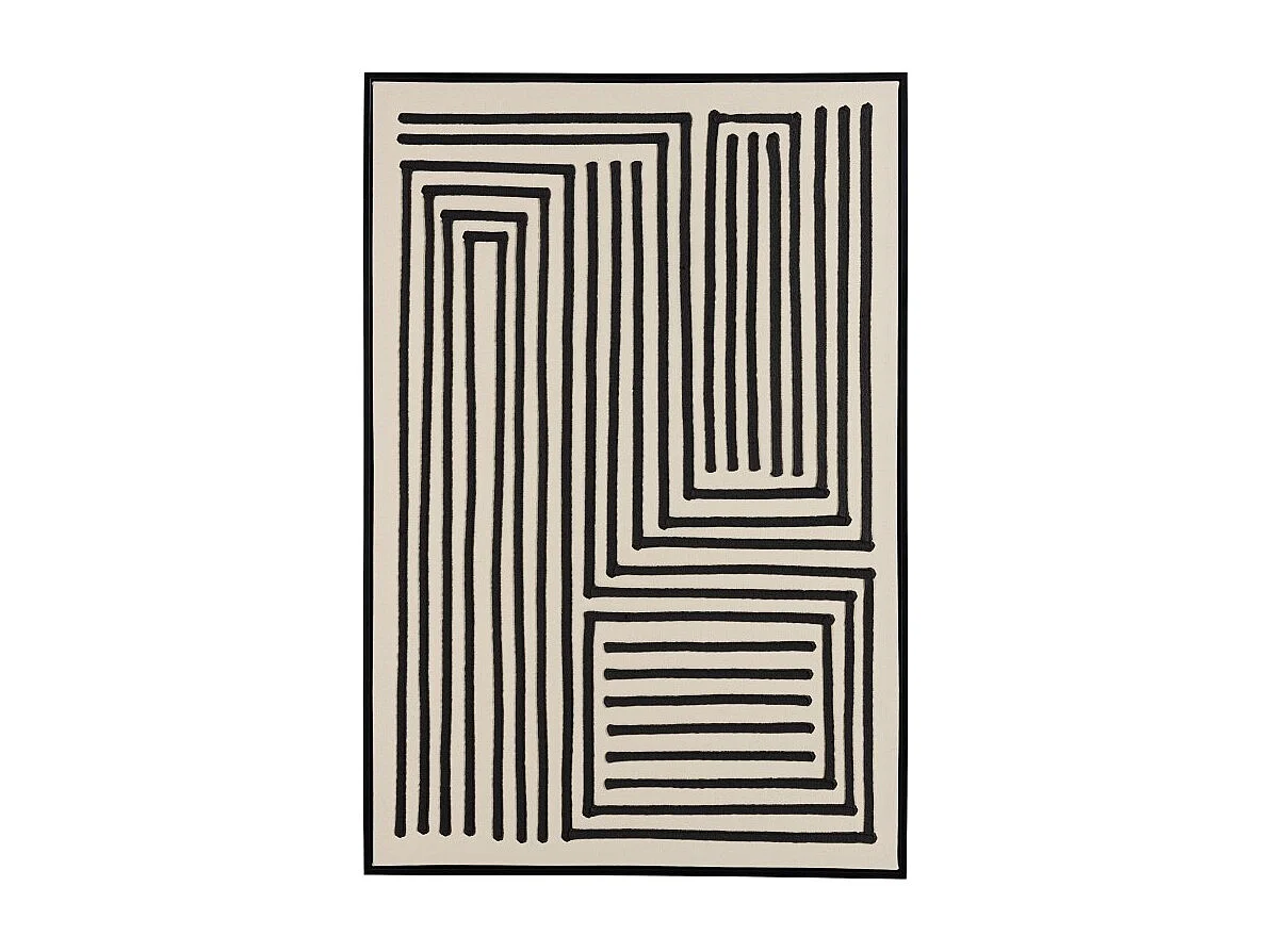 HOMER - Décoration murale C - 83x123cm lignes abstraites, cadre noir