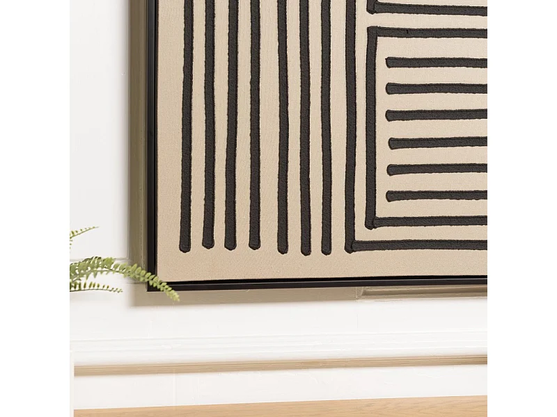 HOMER - Décoration murale C - 83x123cm lignes abstraites, cadre noir