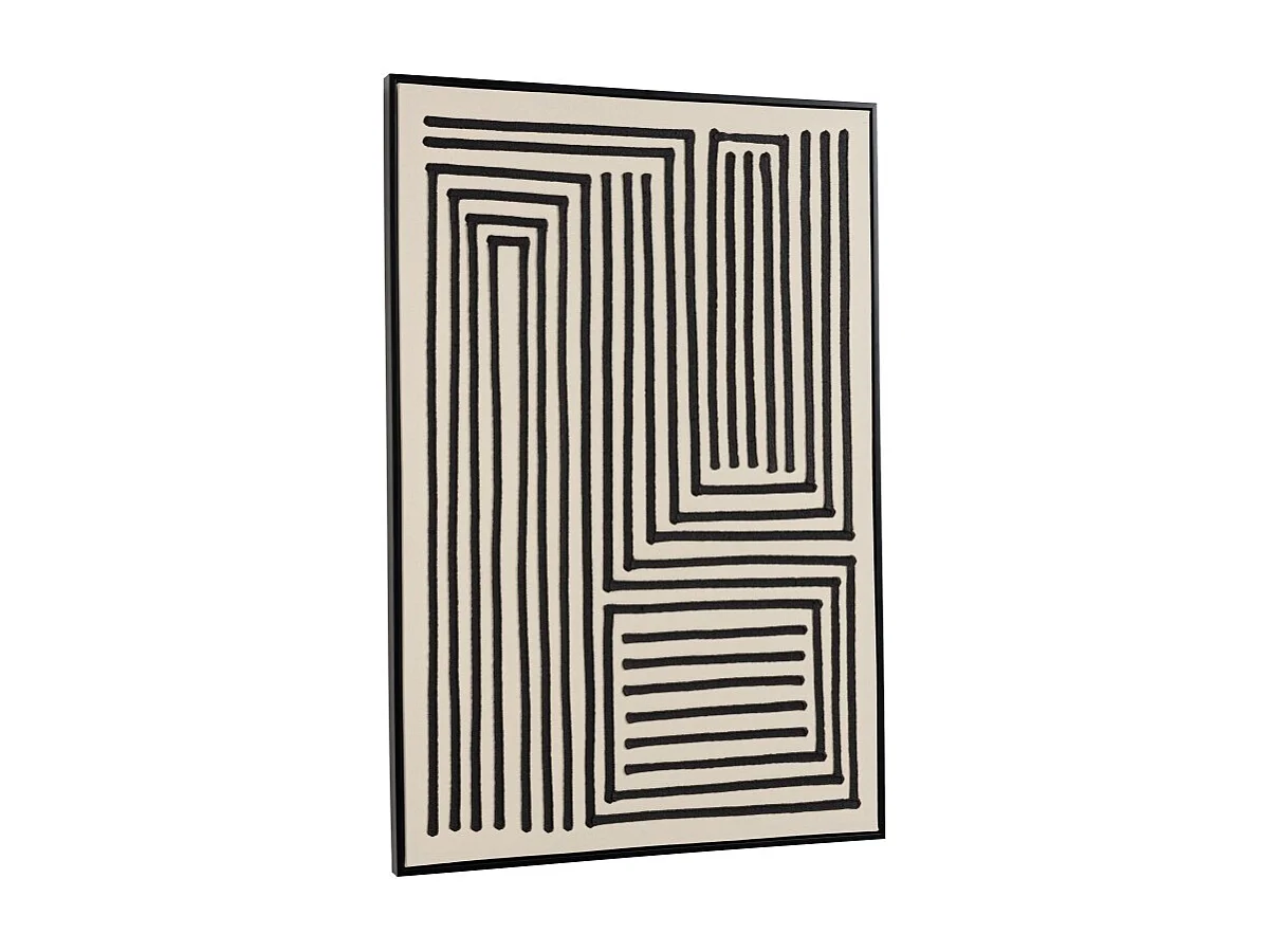 HOMER - Décoration murale C - 83x123cm lignes abstraites, cadre noir