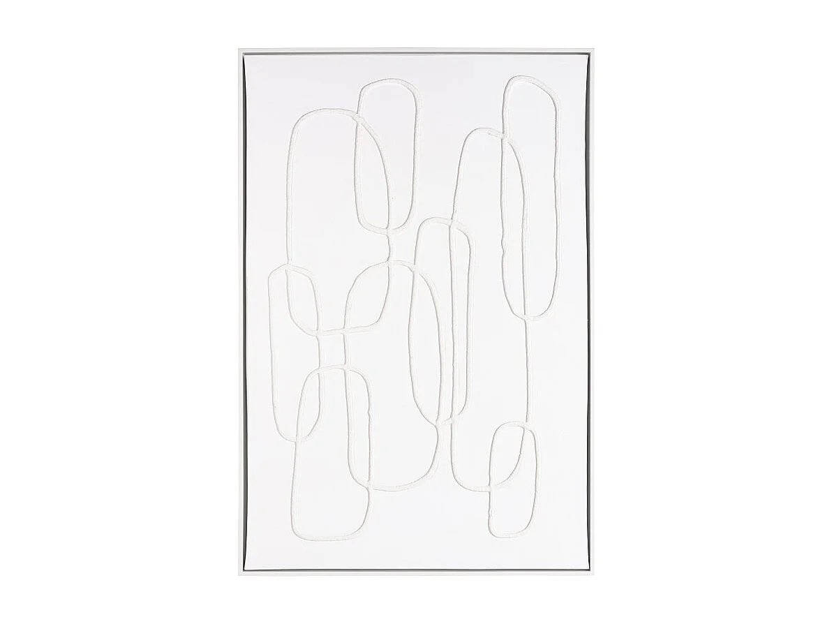 HOMER - Décoration murale 83x123cm lignes abstraites n°2, cadre blanc