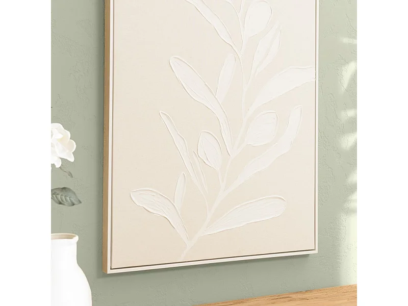 HOMER - Décoration murale 83x123cm motifs fleurs n°1, cadre naturel