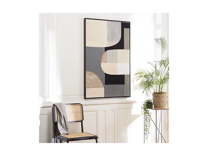 HOMER - Décoration murale 83x123cm formes abstraites n°2, cadre noir