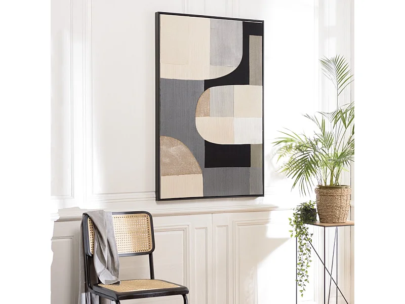 HOMER - Décoration murale 83x123cm formes abstraites n°2, cadre noir