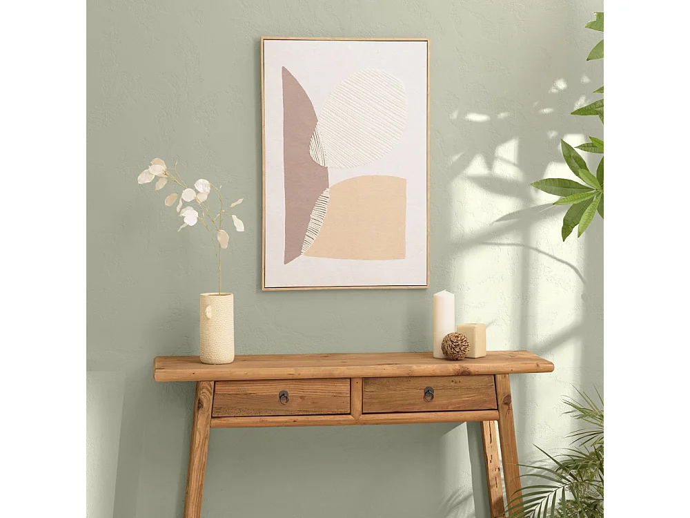 HOMER - Décoration murale 63x93cm formes abstraites n°1, cadre naturel