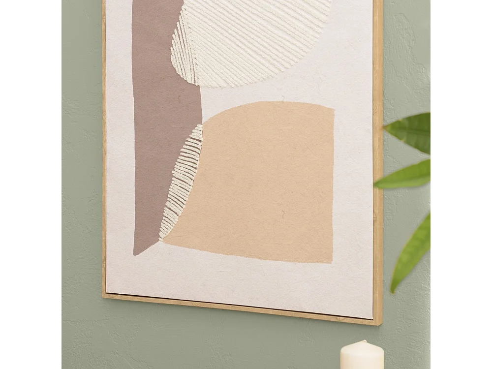 HOMER - Décoration murale 63x93cm formes abstraites n°1, cadre naturel