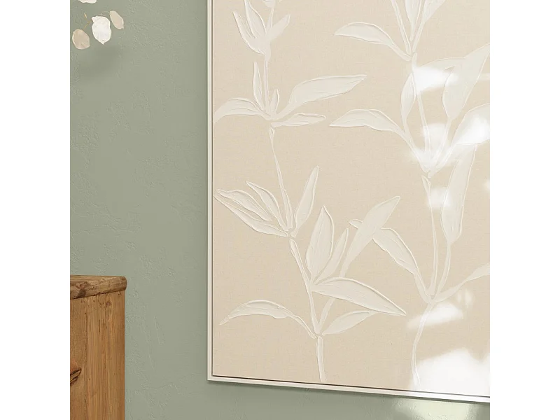 HOMER - Décoration murale 83x123cm motifs fleurs n°2, cadre naturel