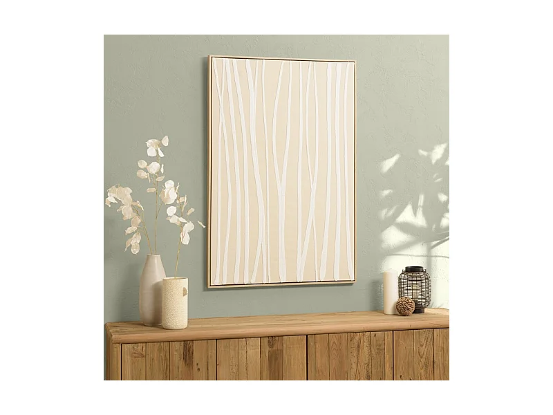 HOMER - Décoration murale 83x123cm lignes abstraites, cadre naturel