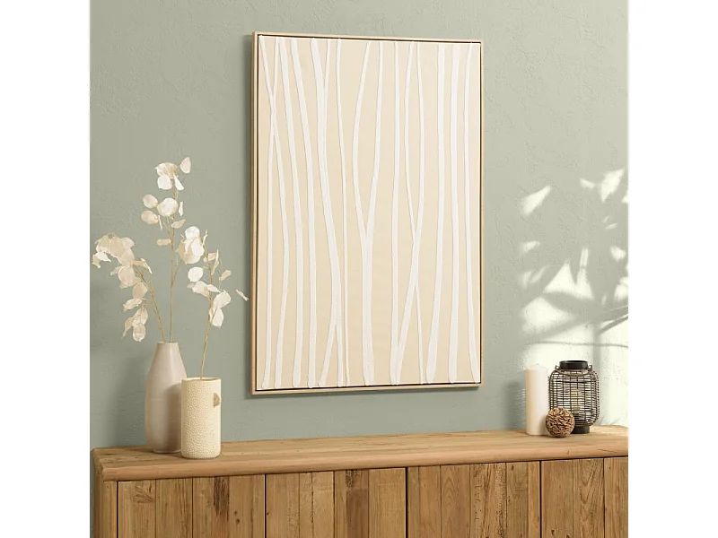 HOMER - Décoration murale 83x123cm lignes abstraites, cadre naturel