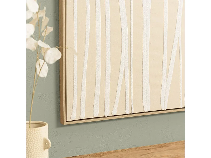 HOMER - Décoration murale 83x123cm lignes abstraites, cadre naturel