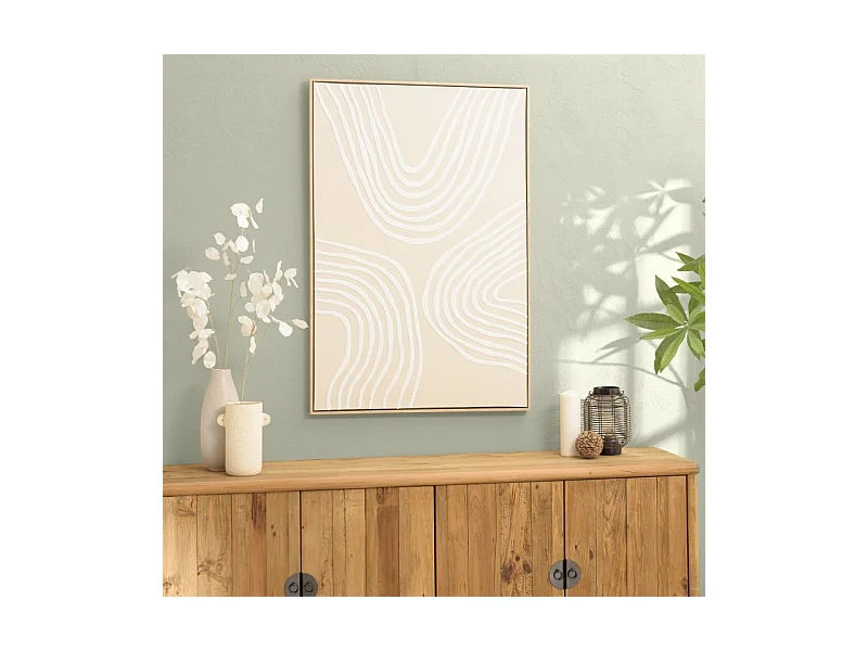 HOMER - Décoration murale 83x123cm lignes abstraites, cadre naturel