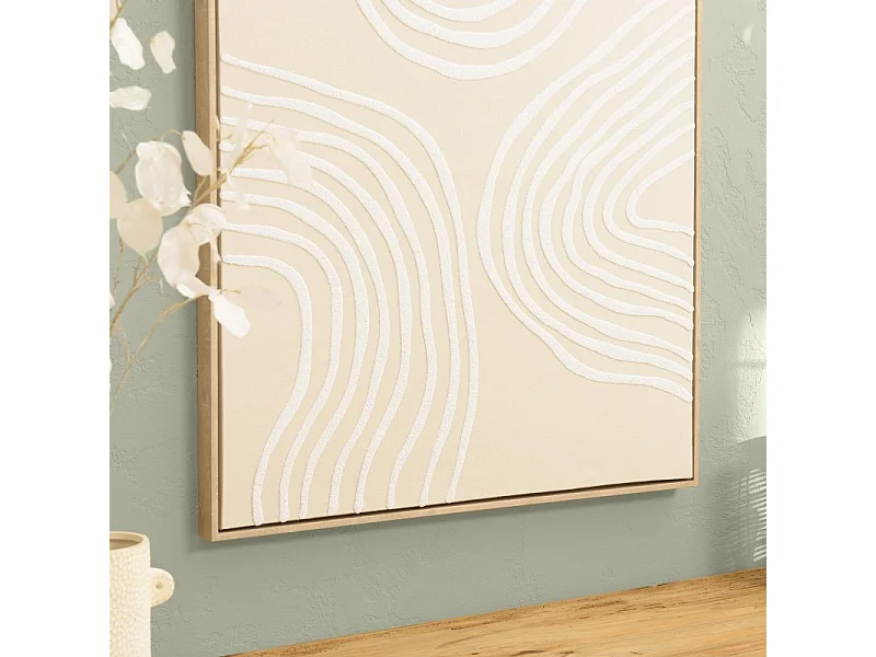 HOMER - Décoration murale 83x123cm lignes abstraites, cadre naturel