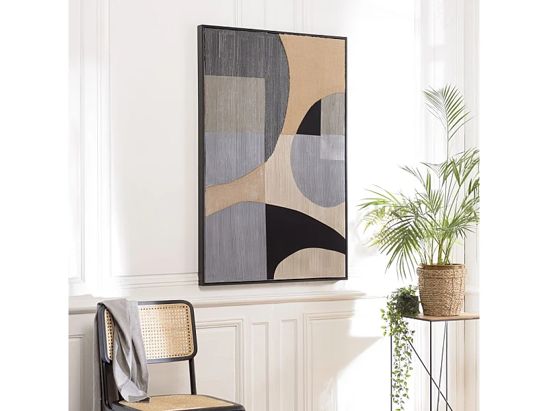 HOMER - Décoration murale 83x123cm formes abstraites n°1, cadre noir